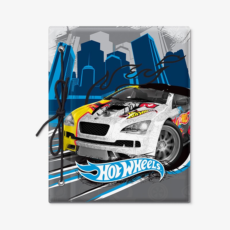 Carpeta con cordón N°3 PVC Hot Wheels
