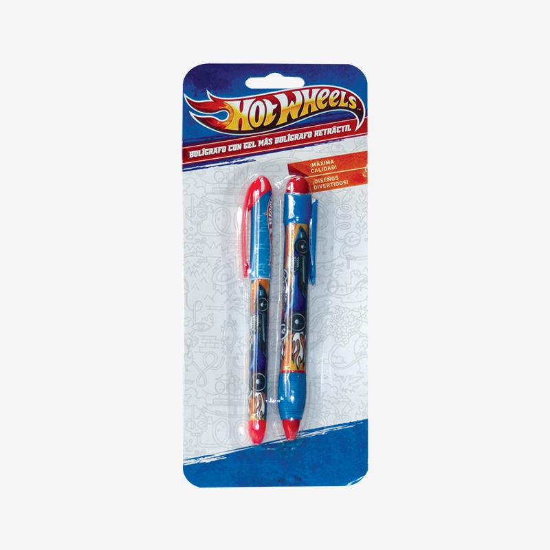 Bolígrafo con gel + bolígrafo retráctil Hot Wheels