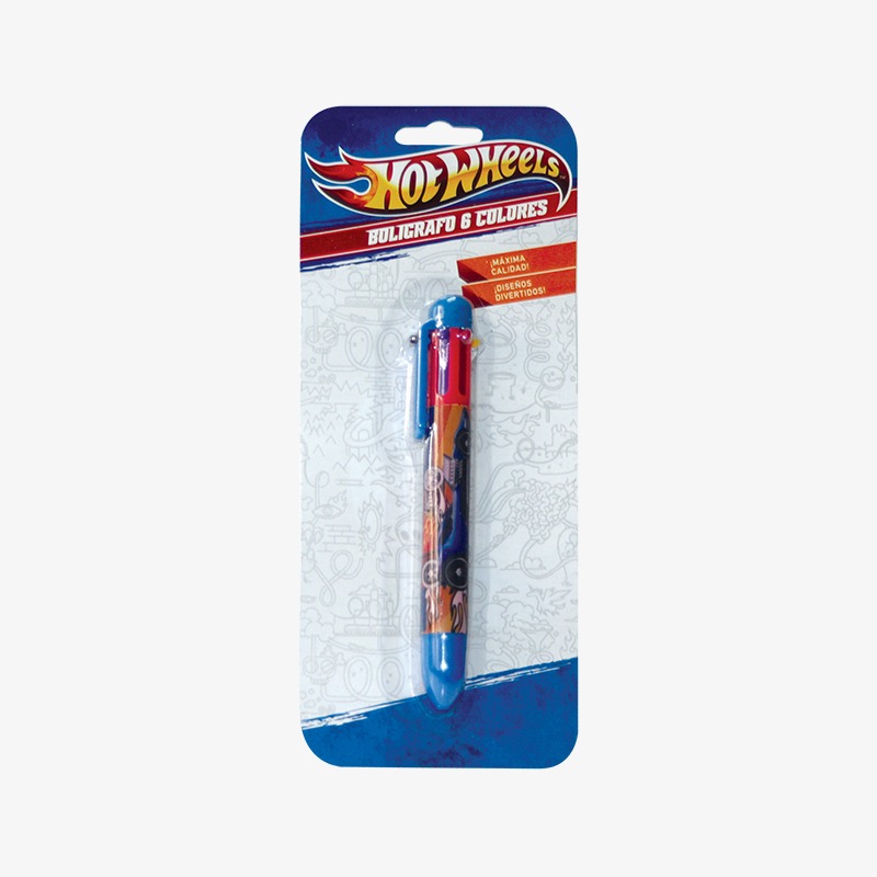Bolígrafo 6 colores Hot Wheels