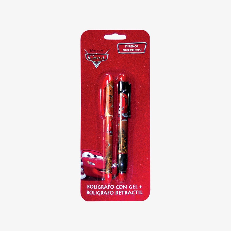 Bolígrafo con gel + bolígrafo retráctil Cars