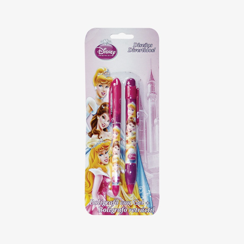 Bolígrafo con gel + bolígrafo retráctil Princesas