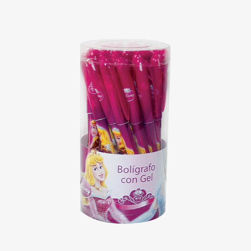 Bolígrafo con gel en pote x 24u. Princesas