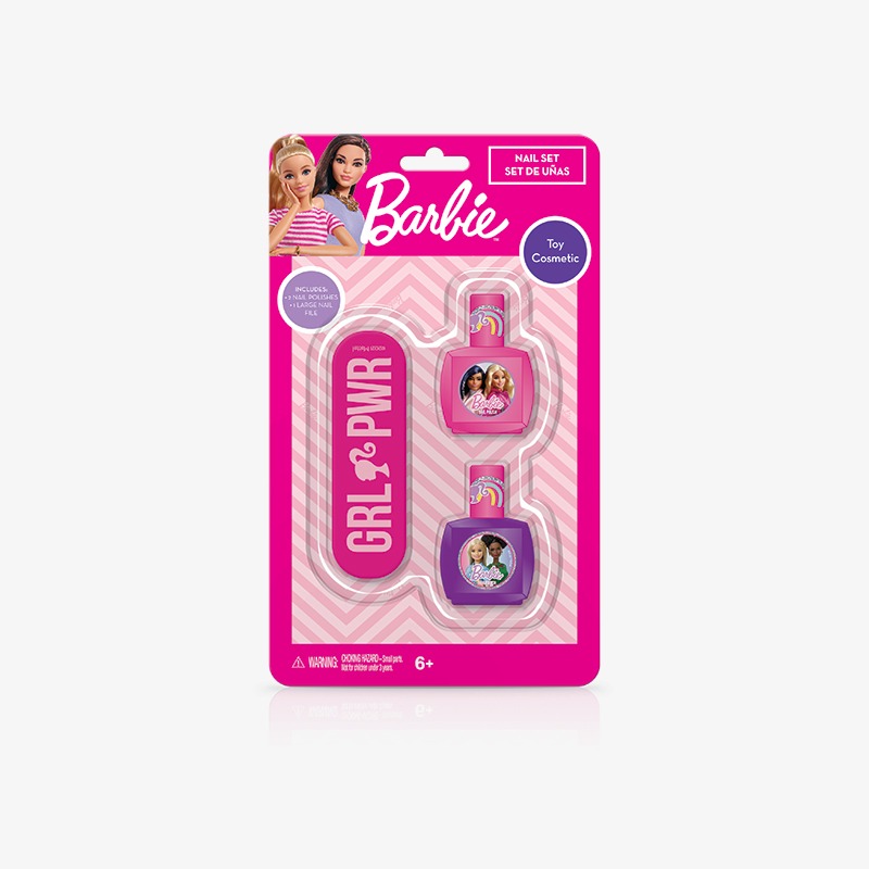 Set de uñas esmaltes + lima grande Barbie
