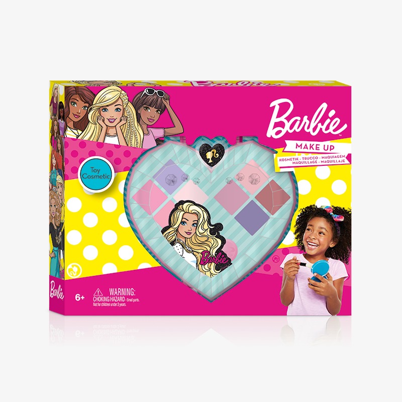 Corazón facetado con maquillaje Barbie