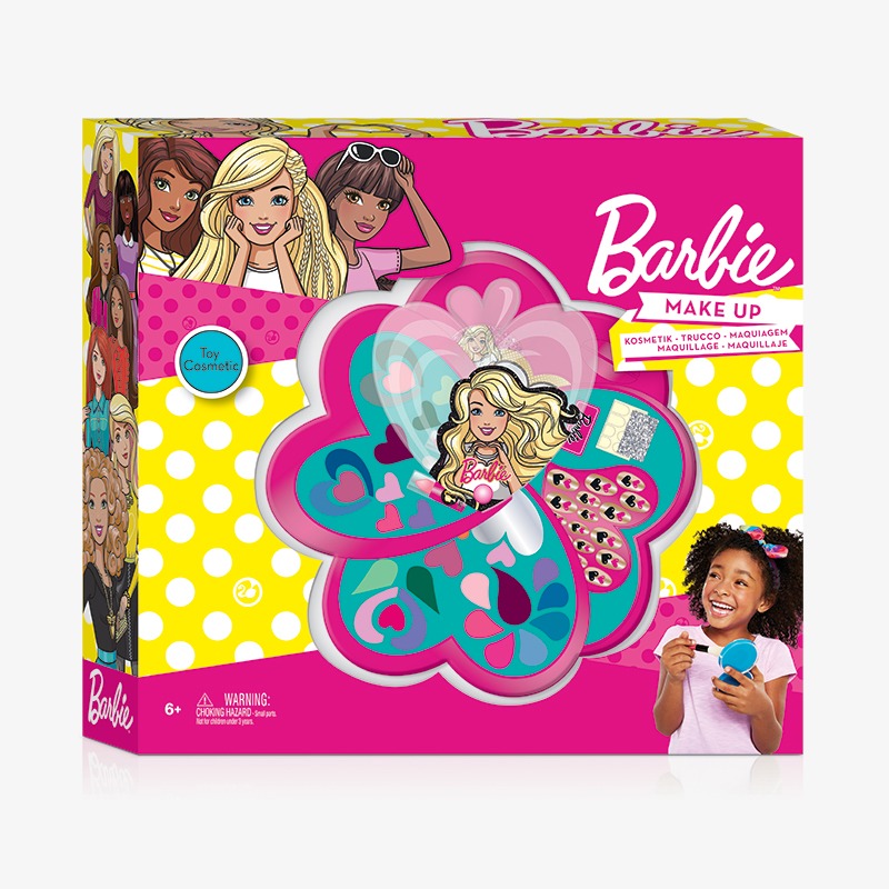 Corazón desplegable cuádruple con maquillaje Barbie
