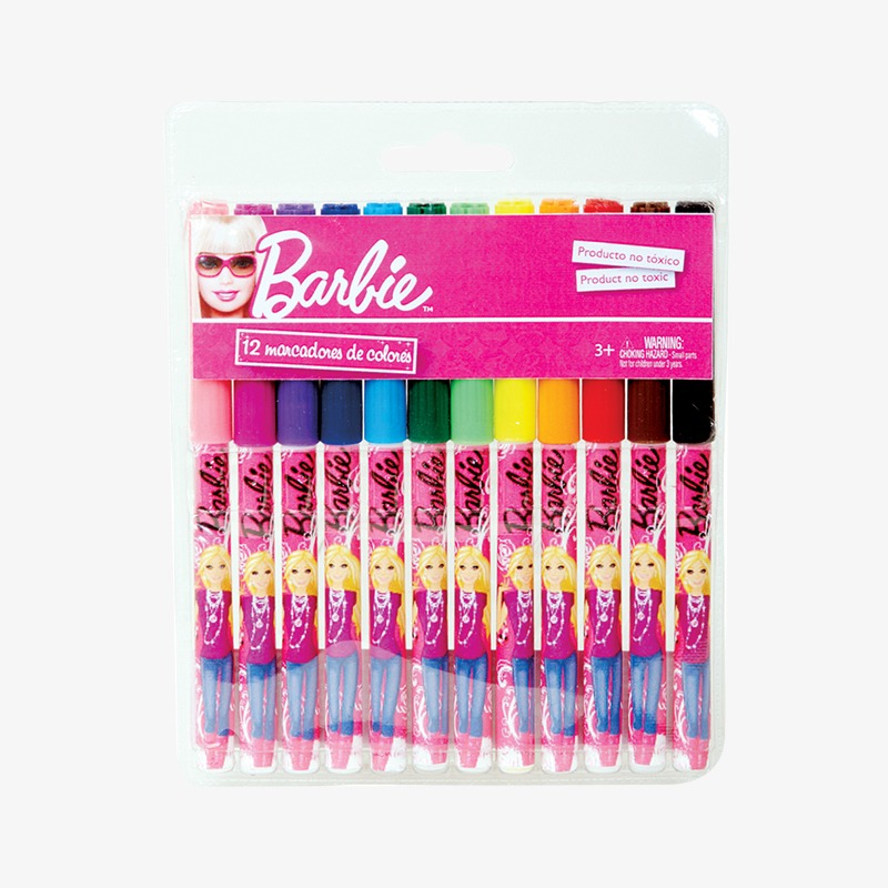 Marcadores finos x 12u. Barbie