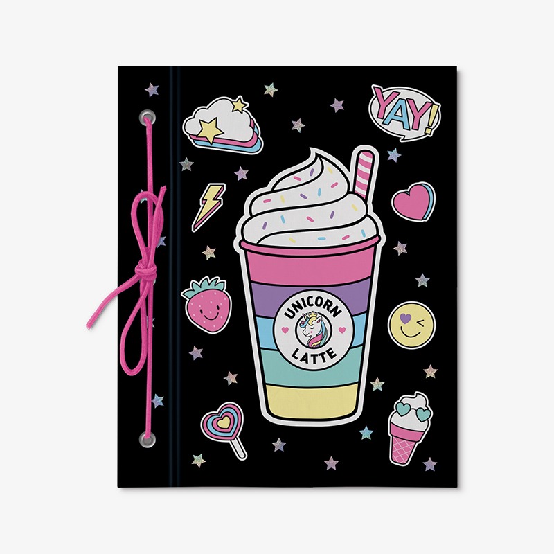 Carpeta con cordón N°3 cartoné Unicorn Latte