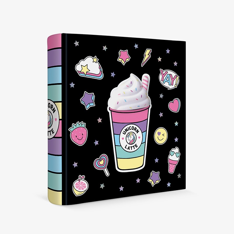 Carpeta 3 anillos cartoné con squishy Unicorn Latte