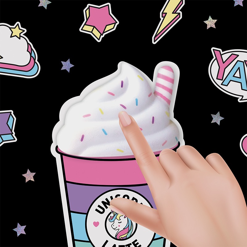 Carpeta 3 anillos cartoné con squishy Unicorn Latte - Imagen 2