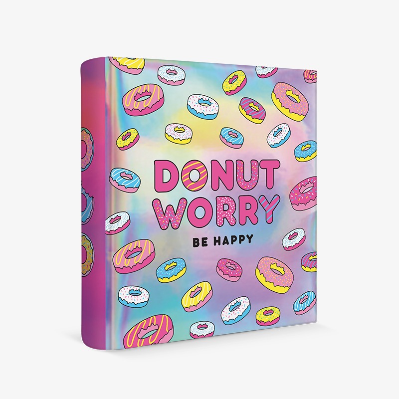 Carpeta 3 anillos cartoné holográfica Donut Worry