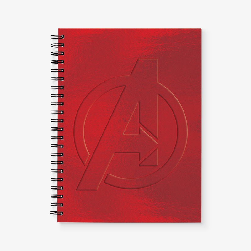Cuaderno universitario tapa emplacada 80H. metalizado Avengers