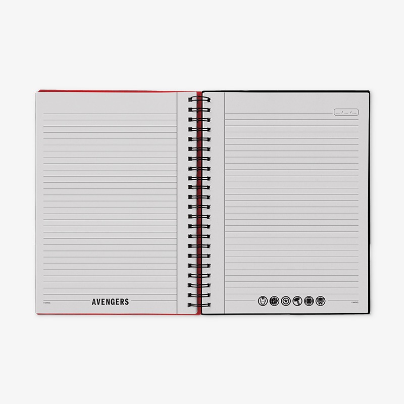 Cuaderno universitario tapa emplacada 80H. metalizado Avengers - Imagen 2