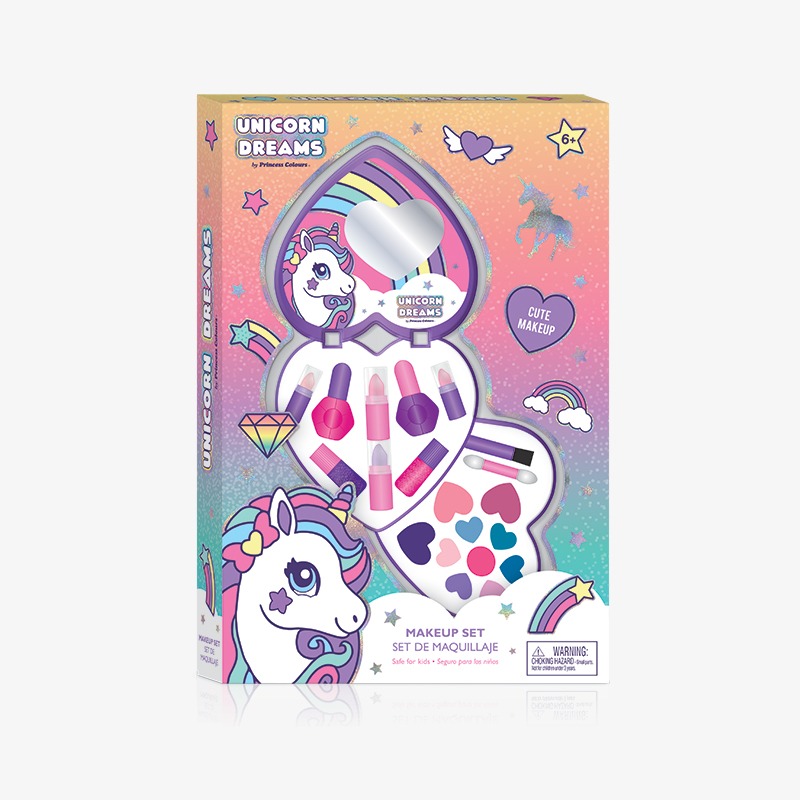 Corazón desplegable doble con maquillaje Unicorn Dreams