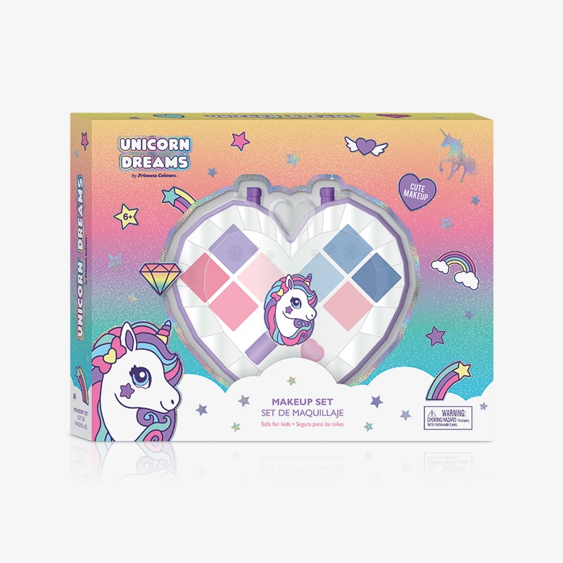 Corazón facetado con maquillaje Unicorn Dreams