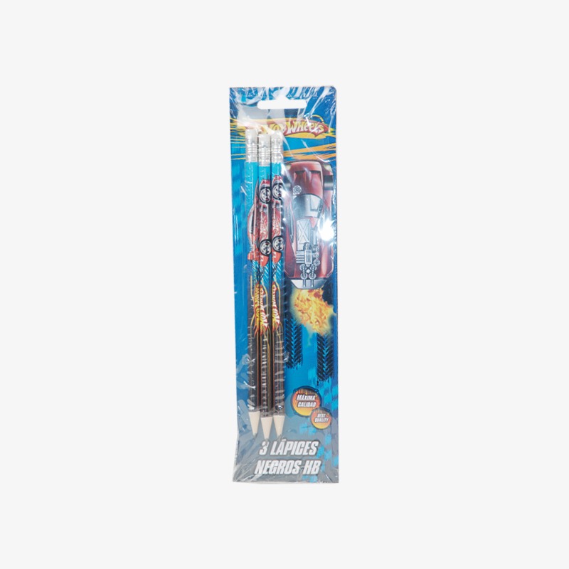 Lápices negros x 3u. Hot Wheels
