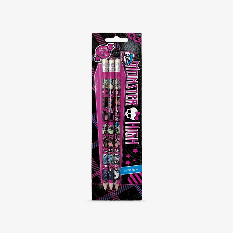 Lápices negros x 3u. Monster High
