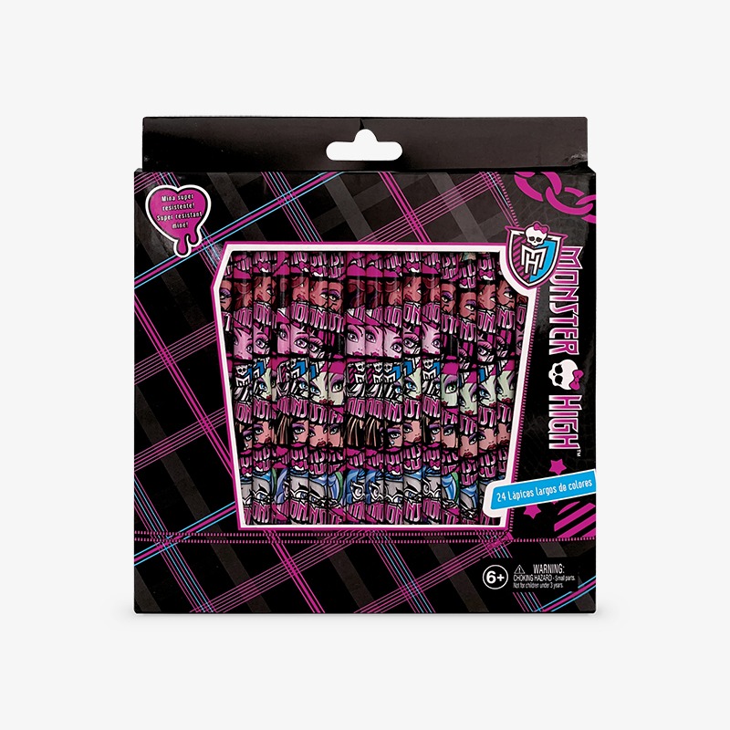 Lápices de colores largos x 24u. Monster High