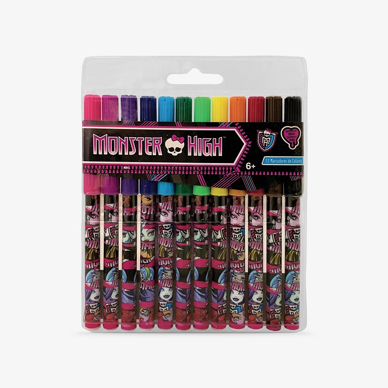 Marcadores finos x 12u. Monster High