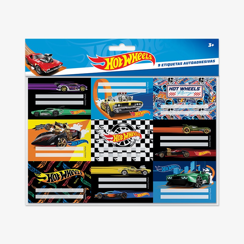 Etiquetas autoadhesivas x 9 Hot Wheels