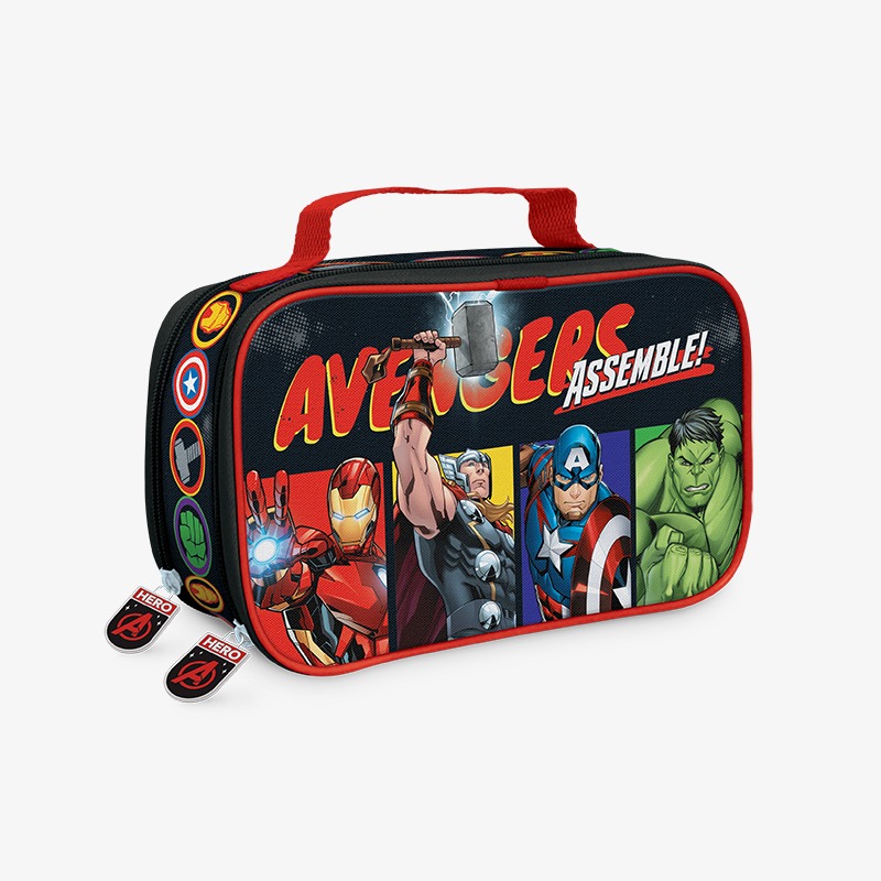 Canopla rectangular doble cierre y solapa grande tela Avengers