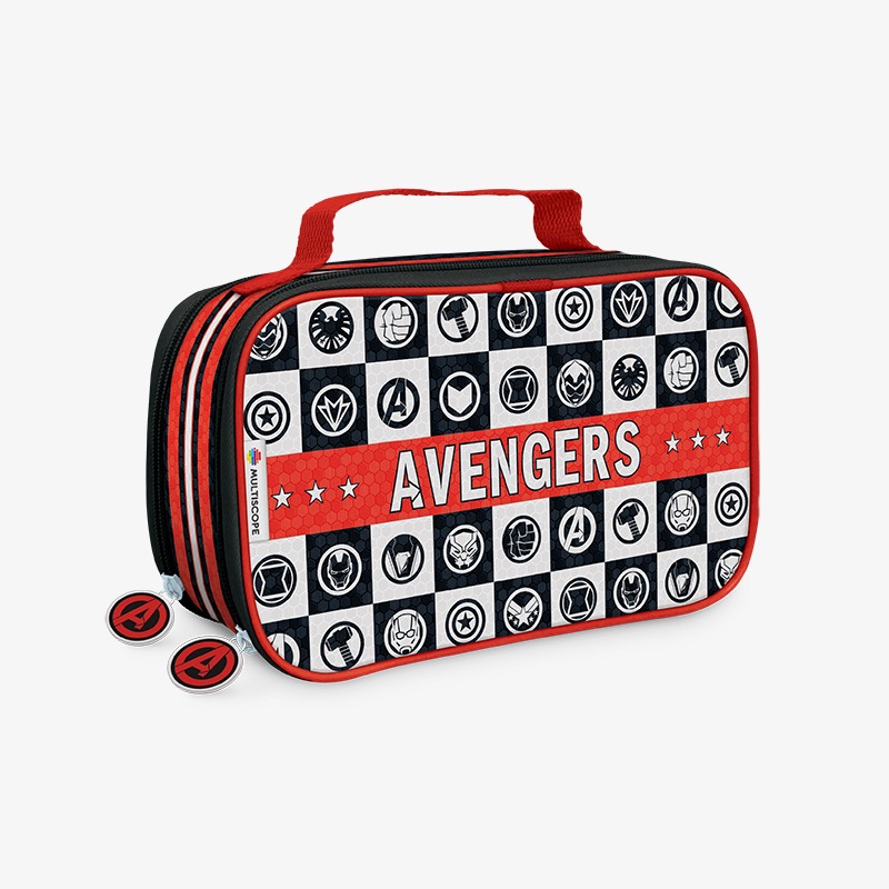 Canopla rectangular doble cierre y solapa grande PVC con efecto Avengers