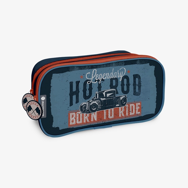 Canopla rectangular doble cierre tela Born to Ride
