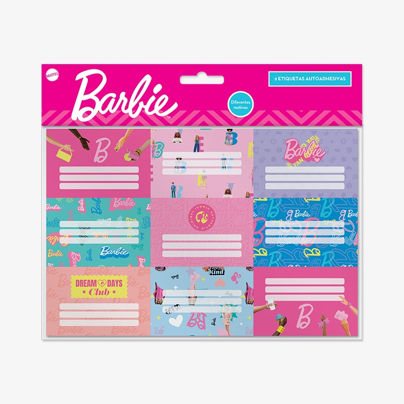 Etiquetas autoadhesivas x 9 Barbie