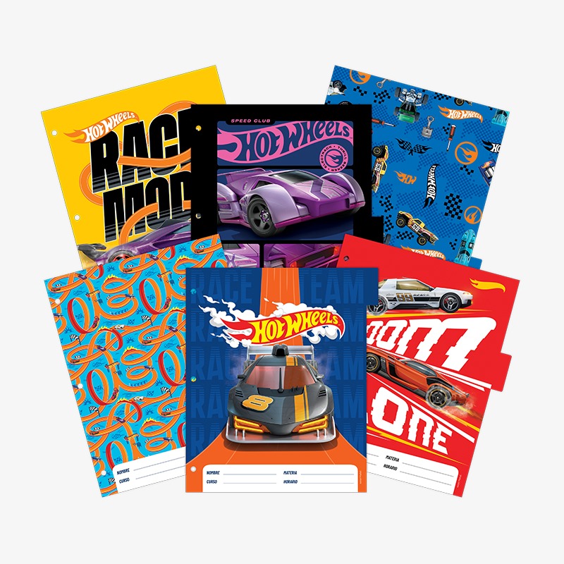 Separadores N°3 con solapas x 6 hojas Hot Wheels - Imagen 2