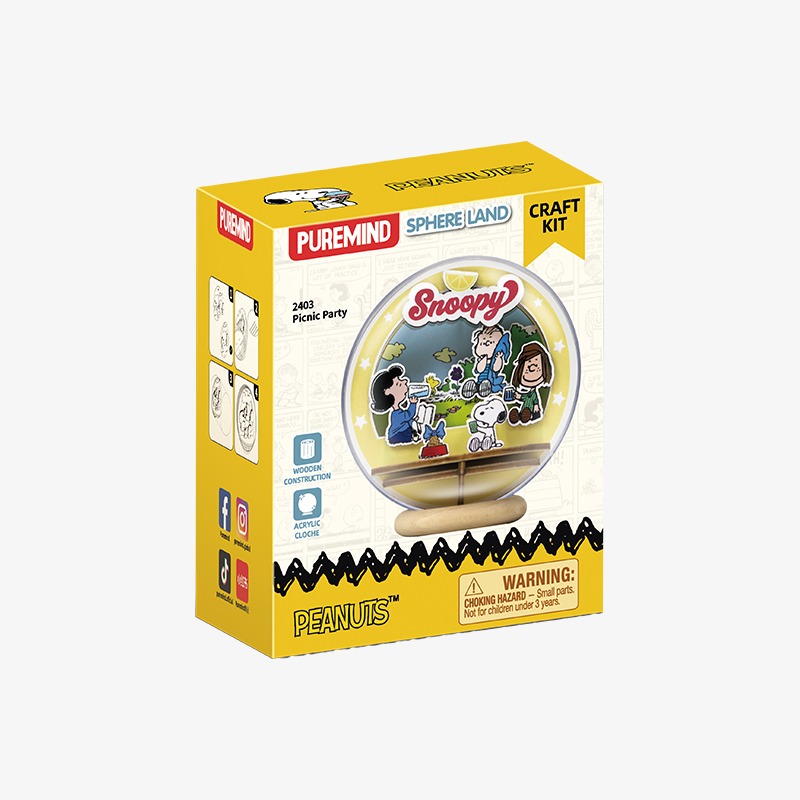 Bola de cristal de madera para armar "Picnic Party" 19 pzas. Peanuts