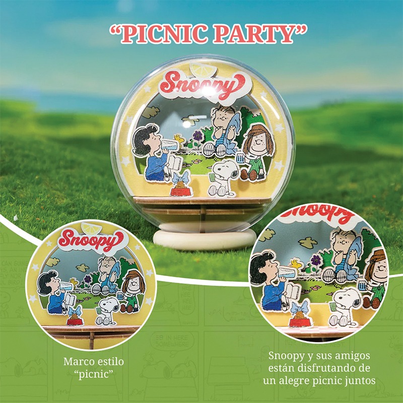 Bola de cristal de madera para armar "Picnic Party" 19 pzas. Peanuts - Imagen 6