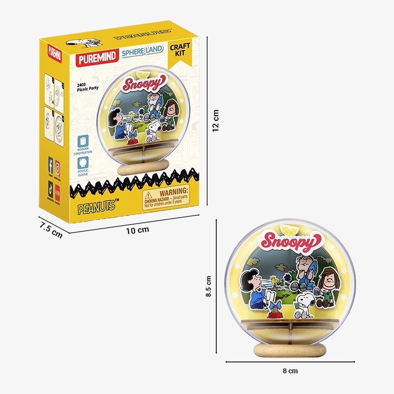Bola de cristal de madera para armar "Picnic Party" 19 pzas. Peanuts - Imagen 8