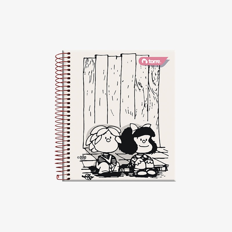 Cuaderno 15x12 cm tapa emplacada con espiral 90 hojas cuadriculadas 5mm Mafalda - Imagen 10
