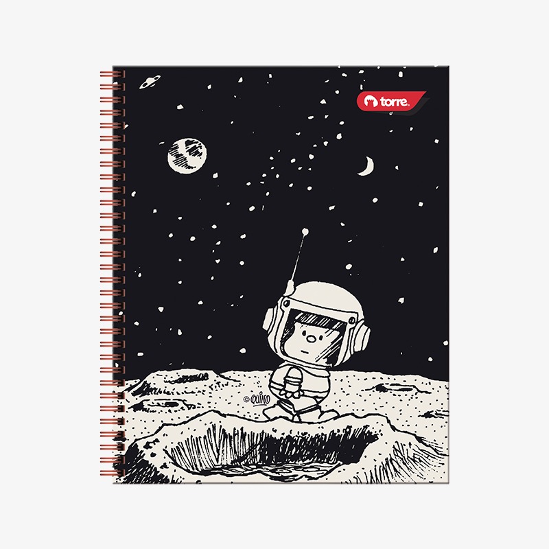 Cuaderno 25x20 cm tapa emplacada con espiral 100 hojas cuadriculadas 7mm Mafalda - Imagen 11