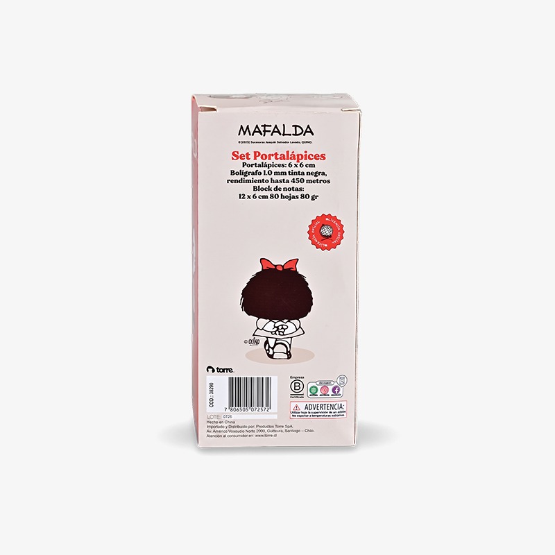 Set portalápices con anotador y bolígrafo retráctil Mafalda - Imagen 3