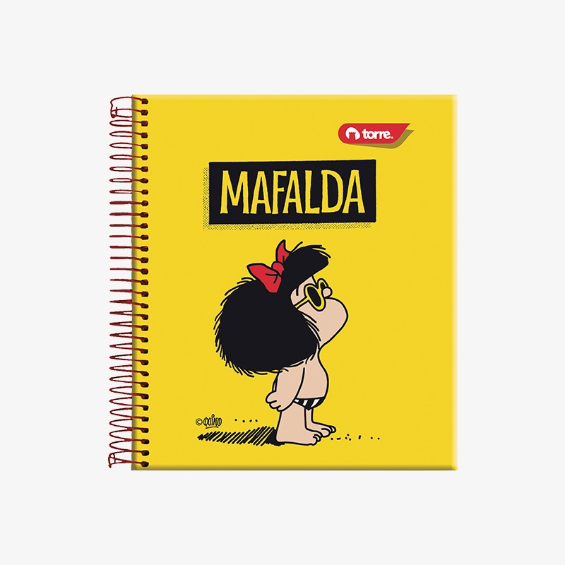 Cuaderno 21x17 cm tapa dura con espiral 120 hojas rayadas Mafalda - Imagen 3