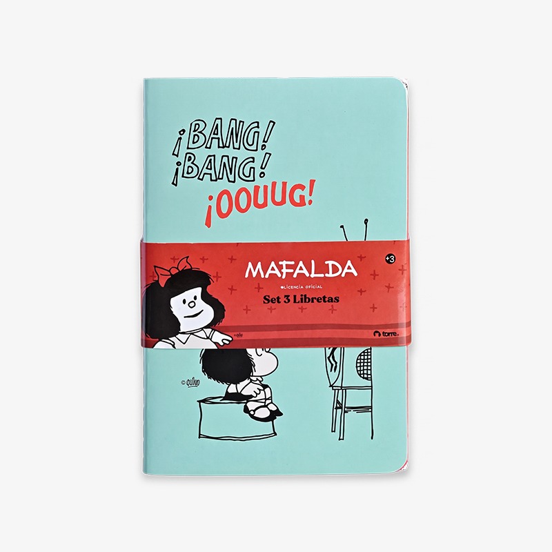 Set 3 libretas 15x10 cm tapa flexible 32 hojas rayadas Mafalda