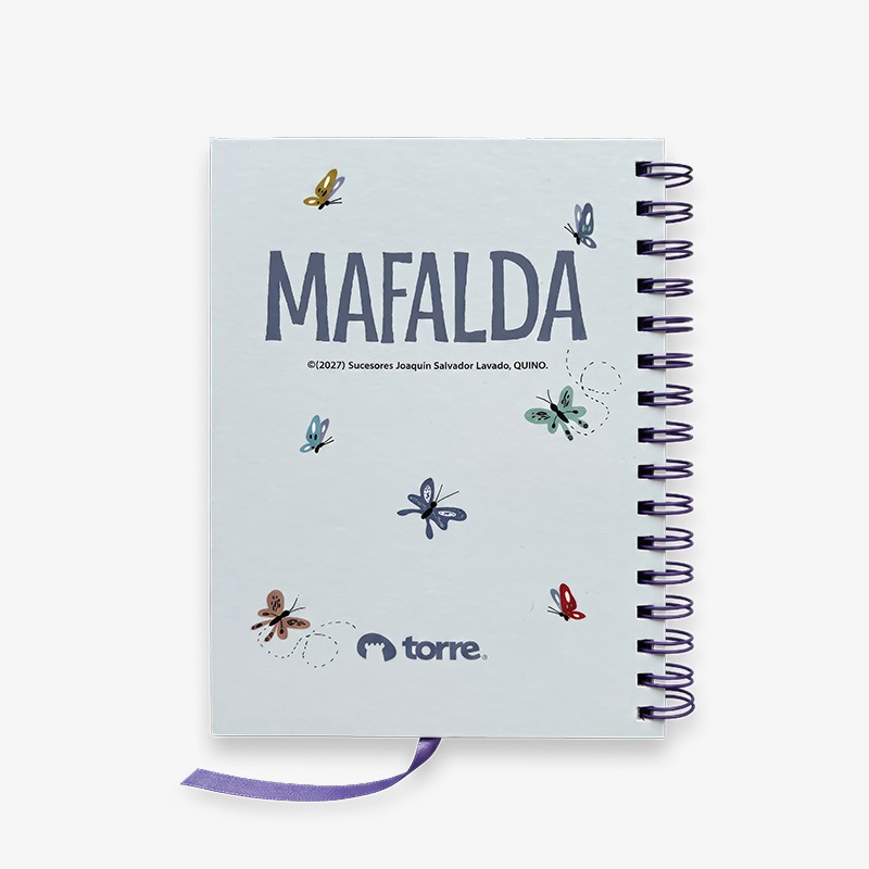 Set cuaderno 21x14 cm tapa dura con espiral 100 hojas rayadas + bolígrafo Mafalda - Imagen 3