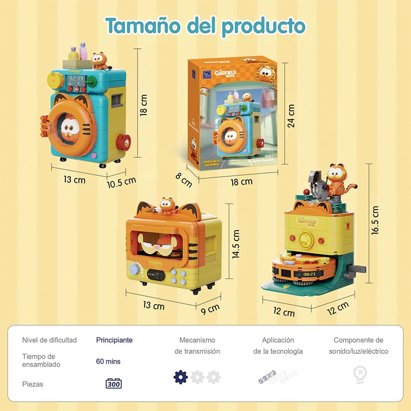 Bloques de construccion electrodomesticos 2.0 "Washing Machine" 284 pzas. Garfield - Imagen 8
